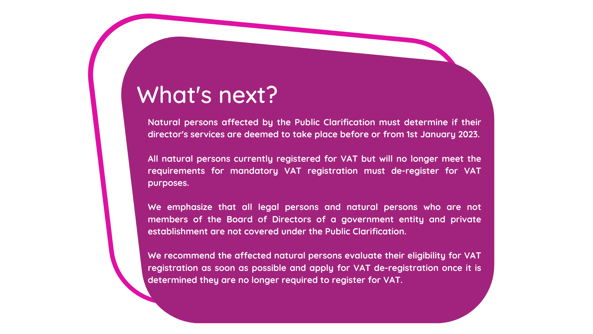 UAE VAT Update Clarification on Natural person Performing the Function of Director on a Board